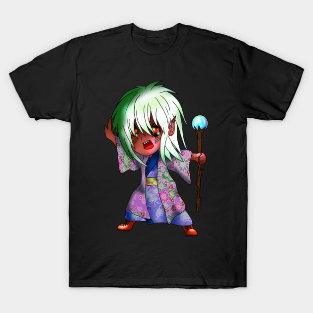 dark elf sorcerer for anime and manga fans T-Shirt by cuisinecat